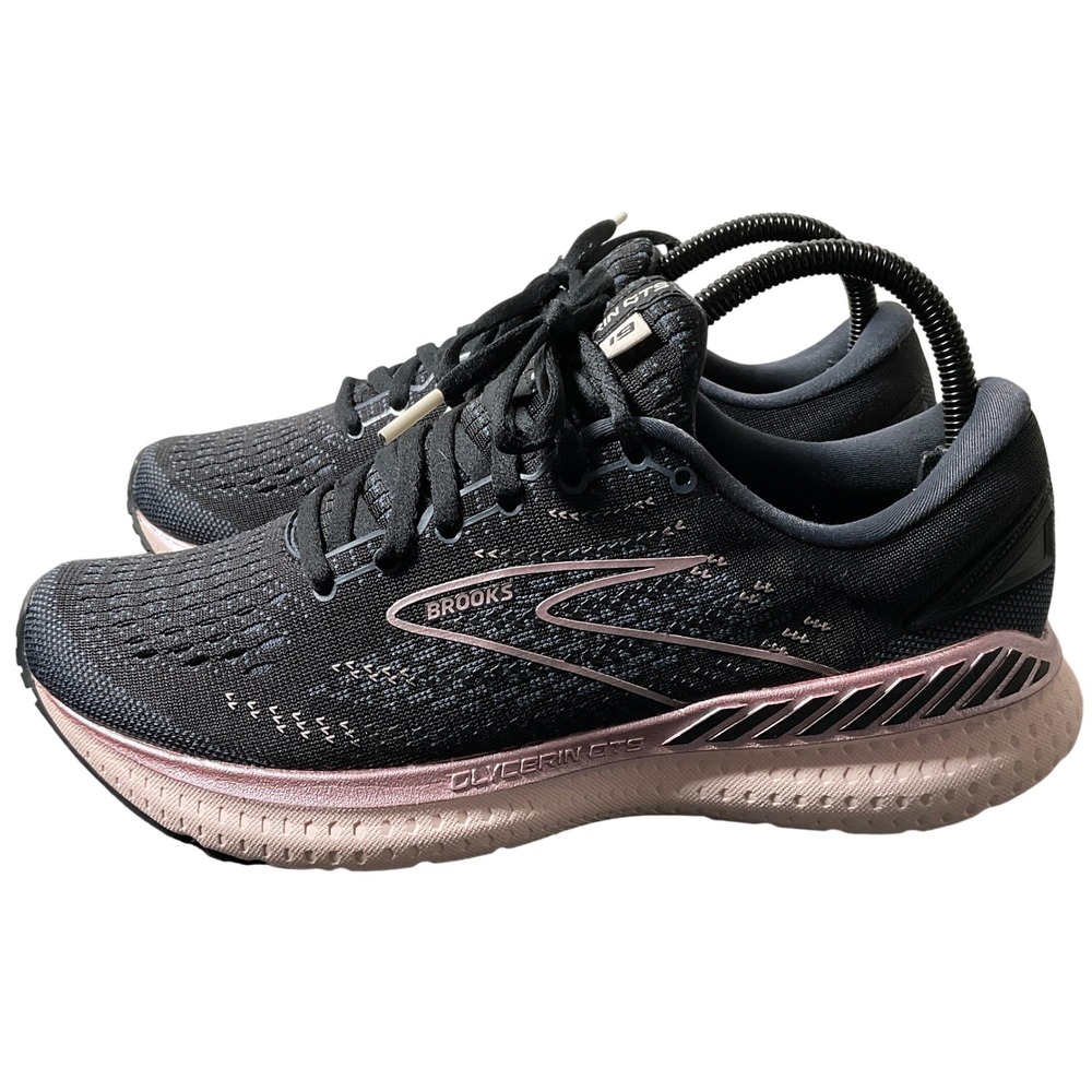 Brooks Glycerin GTS 19 Mens Running Shoes Black Pink 1203441B074 Size 8.5